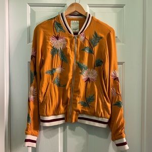 Anthropologie Embroidered Solstice Bomber Jacket